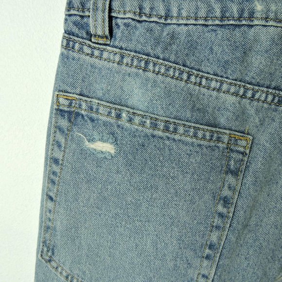 New Booty Fit High Waist Jeans embroidered side distressed size 6 Divided H&M - Picture 10 of 14